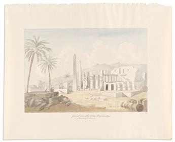 [Travel] Smith, Charles Hamilton (1776-1859) Collection of Fifteen Watercolor Drawings of Ancient Egyptian Ruins.